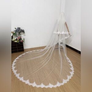 Cathedral Floral Lace Wedding Veil